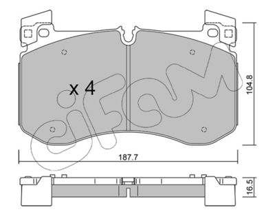 Brake Pad Set, disc brake CIFAM 822-1308-0