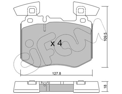 Brake Pad Set, disc brake CIFAM 822-1310-0