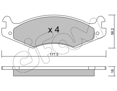 Brake Pad Set, disc brake CIFAM 822-133-0