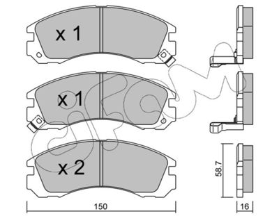 Brake Pad Set, disc brake CIFAM 822-134-0
