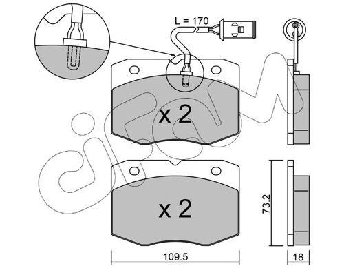 CIFAM 822-139-0 Brake Pad Set, disc brake