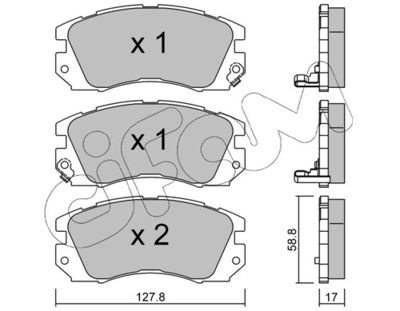Brake Pad Set, disc brake CIFAM 822-140-0