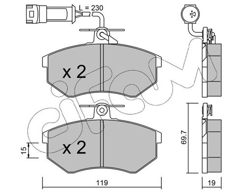 CIFAM 822-148-1 Brake Pad Set, disc brake