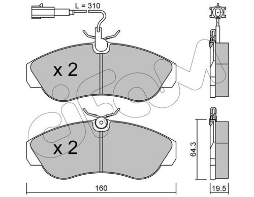 CIFAM 822-155-1 Brake Pad Set, disc brake
