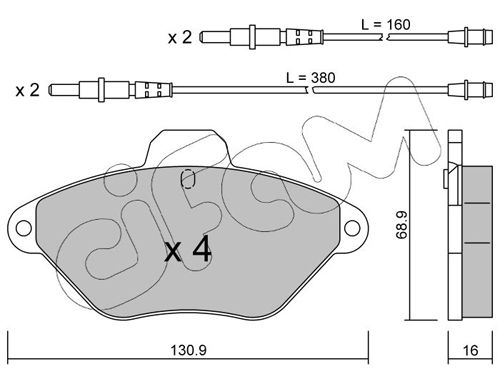 CIFAM 822-157-0 Brake Pad Set, disc brake