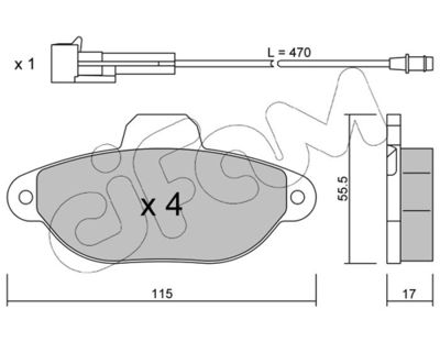 Brake Pad Set, disc brake CIFAM 822-159-0