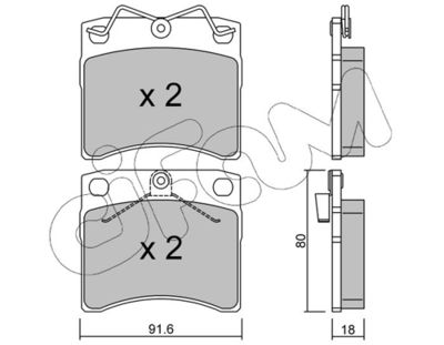 Brake Pad Set, disc brake CIFAM 822-163-1