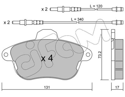 Brake Pad Set, disc brake CIFAM 822-184-0