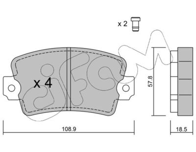 Brake Pad Set, disc brake CIFAM 822-186-0