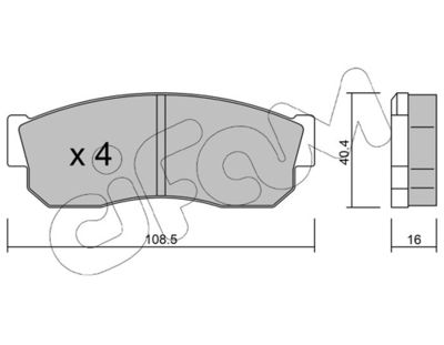 Brake Pad Set, disc brake CIFAM 822-202-1