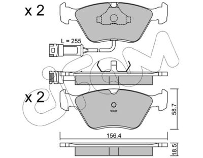 Brake Pad Set, disc brake CIFAM 822-205-1