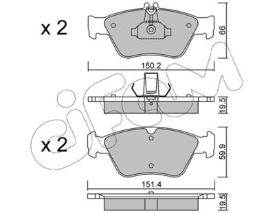 Brake Pad Set, disc brake CIFAM 822-219-0