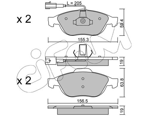 CIFAM 822-220-0 Brake Pad Set, disc brake