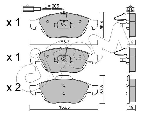 CIFAM 822-220-1 Brake Pad Set, disc brake