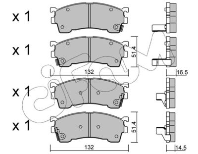 Brake Pad Set, disc brake CIFAM 822-223-0