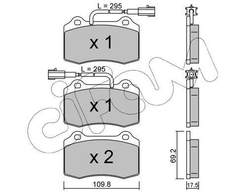 CIFAM 822-251-0 Brake Pad Set, disc brake