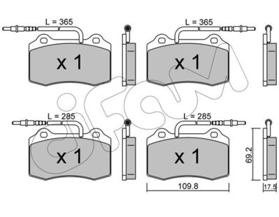 Brake Pad Set, disc brake CIFAM 822-251-1