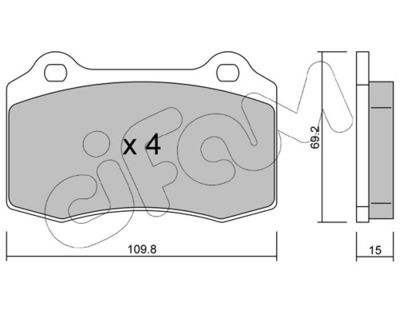 Brake Pad Set, disc brake CIFAM 822-251-2