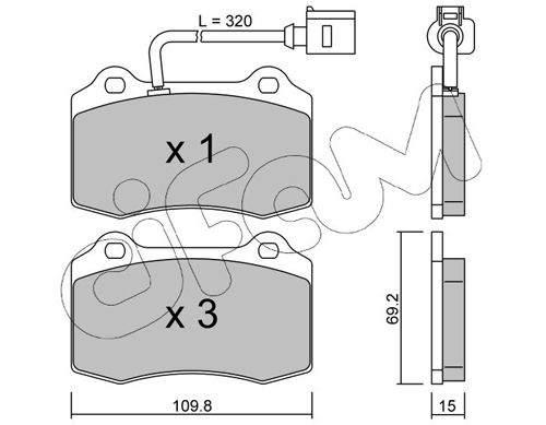 CIFAM 822-251-4 Brake Pad Set, disc brake