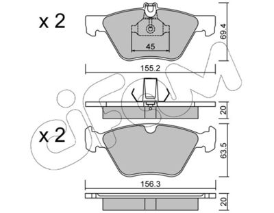 Brake Pad Set, disc brake CIFAM 822-252-0