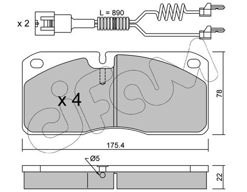 CIFAM 822-269-3K Brake Pad Set, disc brake