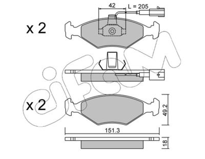Brake Pad Set, disc brake CIFAM 822-273-1