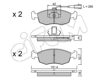 Brake Pad Set, disc brake CIFAM 822-274-1