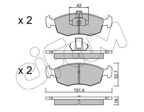 CIFAM 822-274-3 Brake Pad Set, disc brake