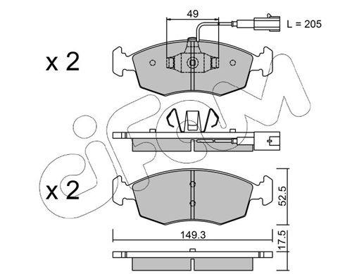 CIFAM 822-274-4 Brake Pad Set, disc brake