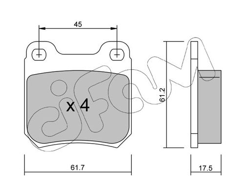 CIFAM 822-275-1 Brake Pad Set, disc brake
