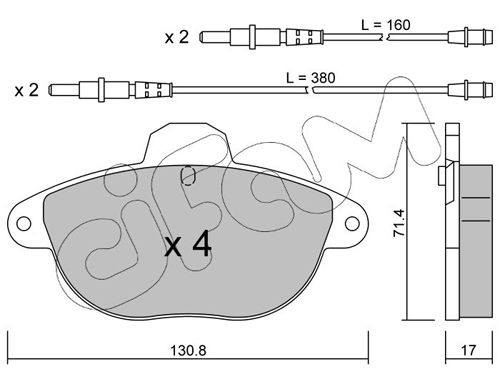 CIFAM 822-290-0 Brake Pad Set, disc brake