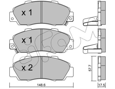 Brake Pad Set, disc brake CIFAM 822-298-0