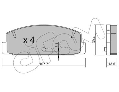 Brake Pad Set, disc brake CIFAM 822-302-0