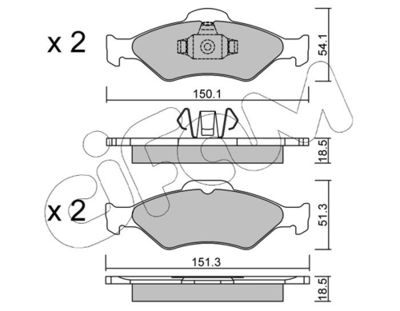 Brake Pad Set, disc brake CIFAM 822-315-0