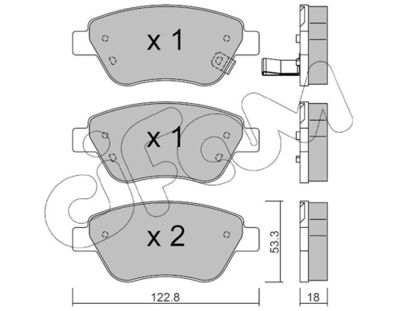 Brake Pad Set, disc brake CIFAM 822-321-2