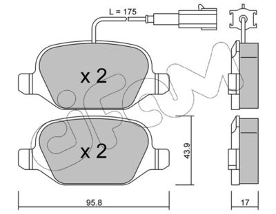 Brake Pad Set, disc brake CIFAM 822-323-2