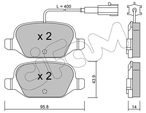 CIFAM 822-324-3 Brake Pad Set, disc brake