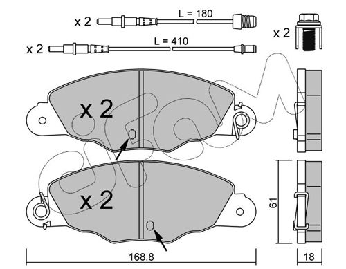 CIFAM 822-334-0 Brake Pad Set, disc brake