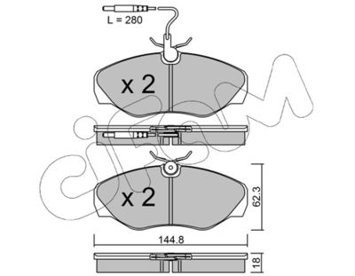 Brake Pad Set, disc brake CIFAM 822-338-1