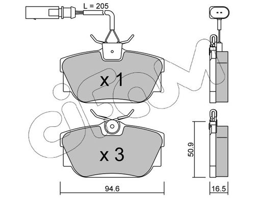 CIFAM 822-346-1 Brake Pad Set, disc brake