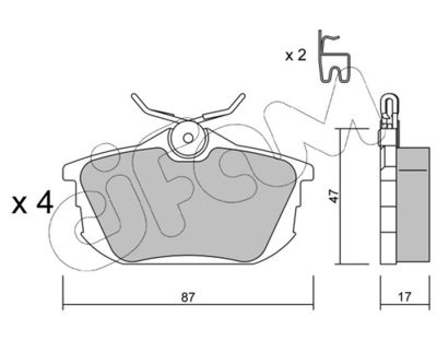 Brake Pad Set, disc brake CIFAM 822-347-0