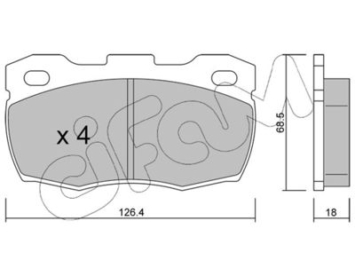 Brake Pad Set, disc brake CIFAM 822-352-0