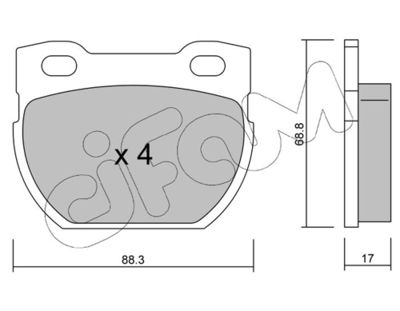 Brake Pad Set, disc brake CIFAM 822-354-1