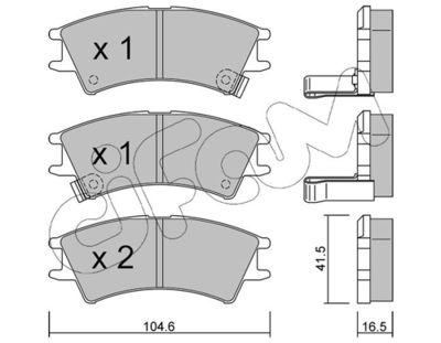 Brake Pad Set, disc brake CIFAM 822-361-0