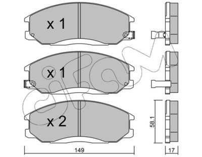 Brake Pad Set, disc brake CIFAM 822-364-0