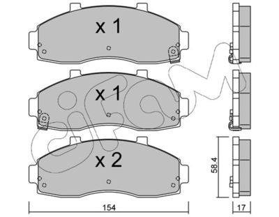 Brake Pad Set, disc brake CIFAM 822-373-0