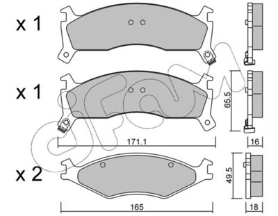Brake Pad Set, disc brake CIFAM 822-375-0