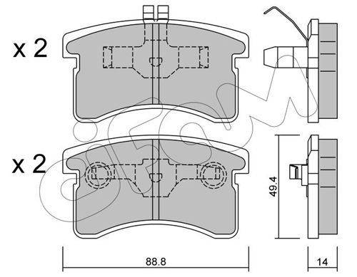 CIFAM 822-378-0 Brake Pad Set, disc brake