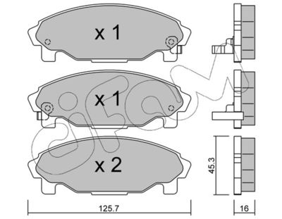 Brake Pad Set, disc brake CIFAM 822-379-0