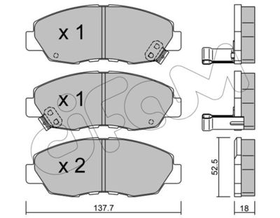 Brake Pad Set, disc brake CIFAM 822-384-0